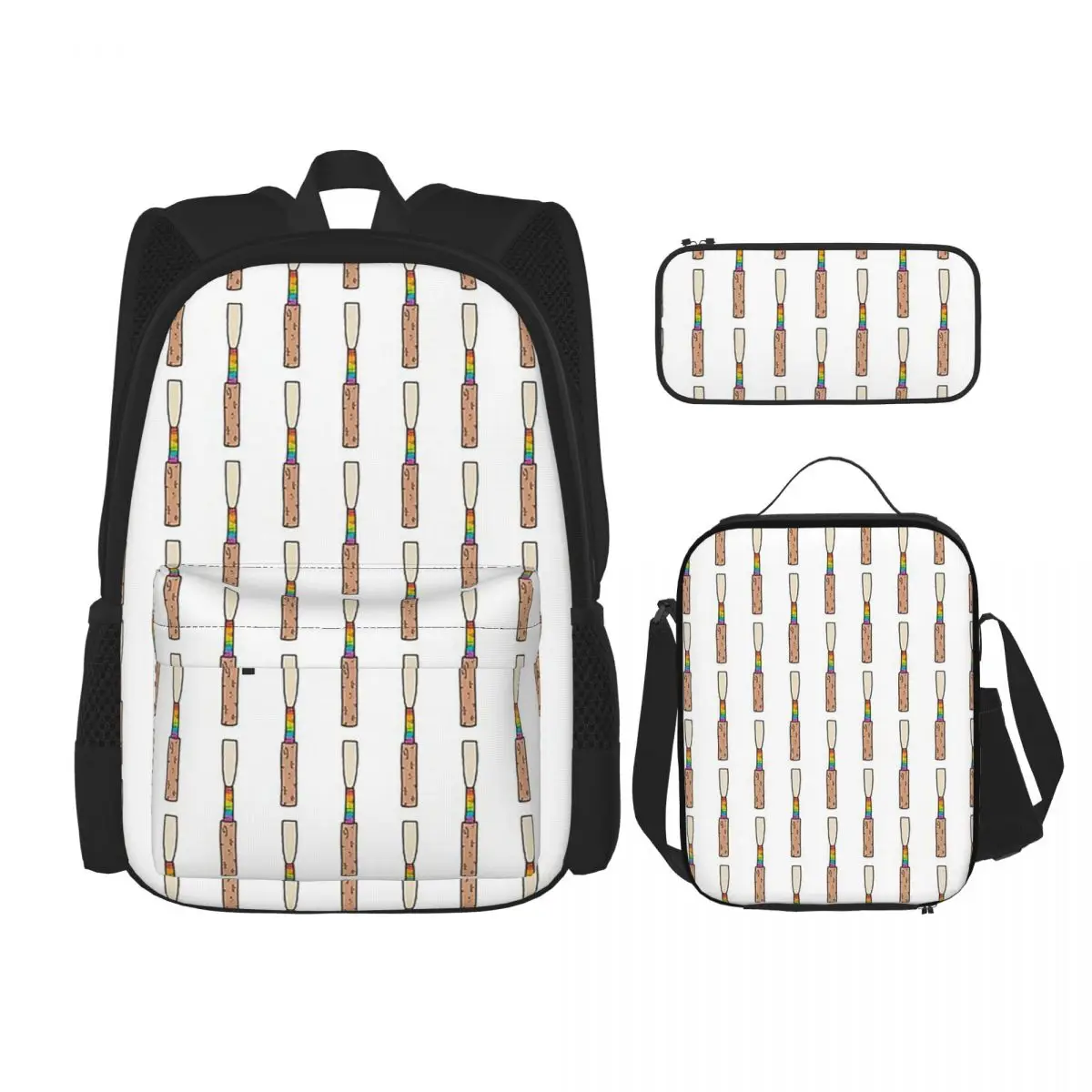 Rainbow Oboe Reed Backpacks Boys Girls Bookbag School Bags Rucksack Lunch Bag Pen Bag Three-Piece Set
Rainbow Oboe Reed Backpacks Boys Girls Bookbag School Bags Rucksack Lunch Bag Pen Bag Three-Piece Set