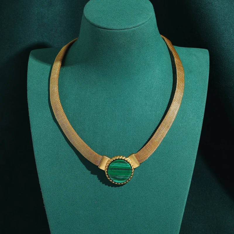 Gold Color Vintage Natural Stone Choker Necklace Malachite High Design Brand Luxury Jewelry New Women Wedding Bride Jewelry 2026
Gold Color Vintage Natural Stone Choker Necklace Malachite High Design Brand Luxury Jewelry New Women Wedding Bride Jewelry 2026