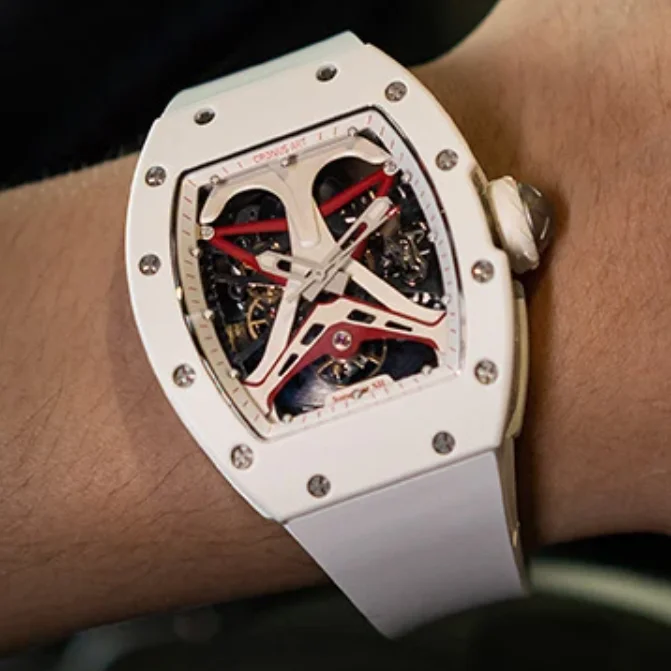 CRONUSART Men Automatic Watch Tonneau Mechanical Wristwatch Sapphire Mirror Luminous Fluororubber Strap Skeleton Racing Car Dial
CRONUSART Men Automatic Watch Tonneau Mechanical Wristwatch Sapphire Mirror Luminous Fluororubber Strap Skeleton Racing Car Dial