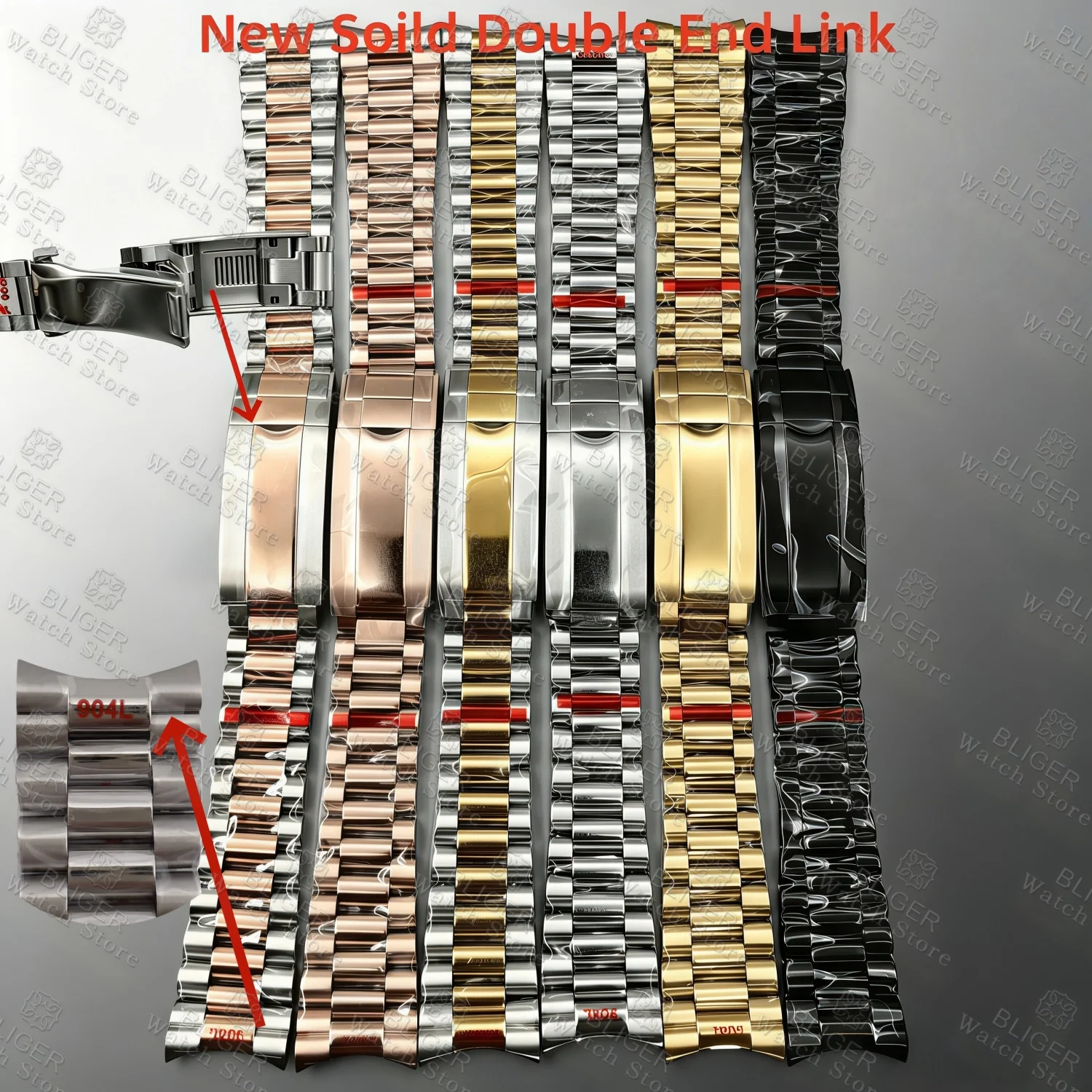 20mm 904L Steel President Bracelet Silve Middle Gold Two Tone Watch Strap Solid Double End Link 904L Bracelet Adjustable clasp
20mm 904L Steel President Bracelet Silve Middle Gold Two Tone Watch Strap Solid Double End Link 904L Bracelet Adjustable clasp