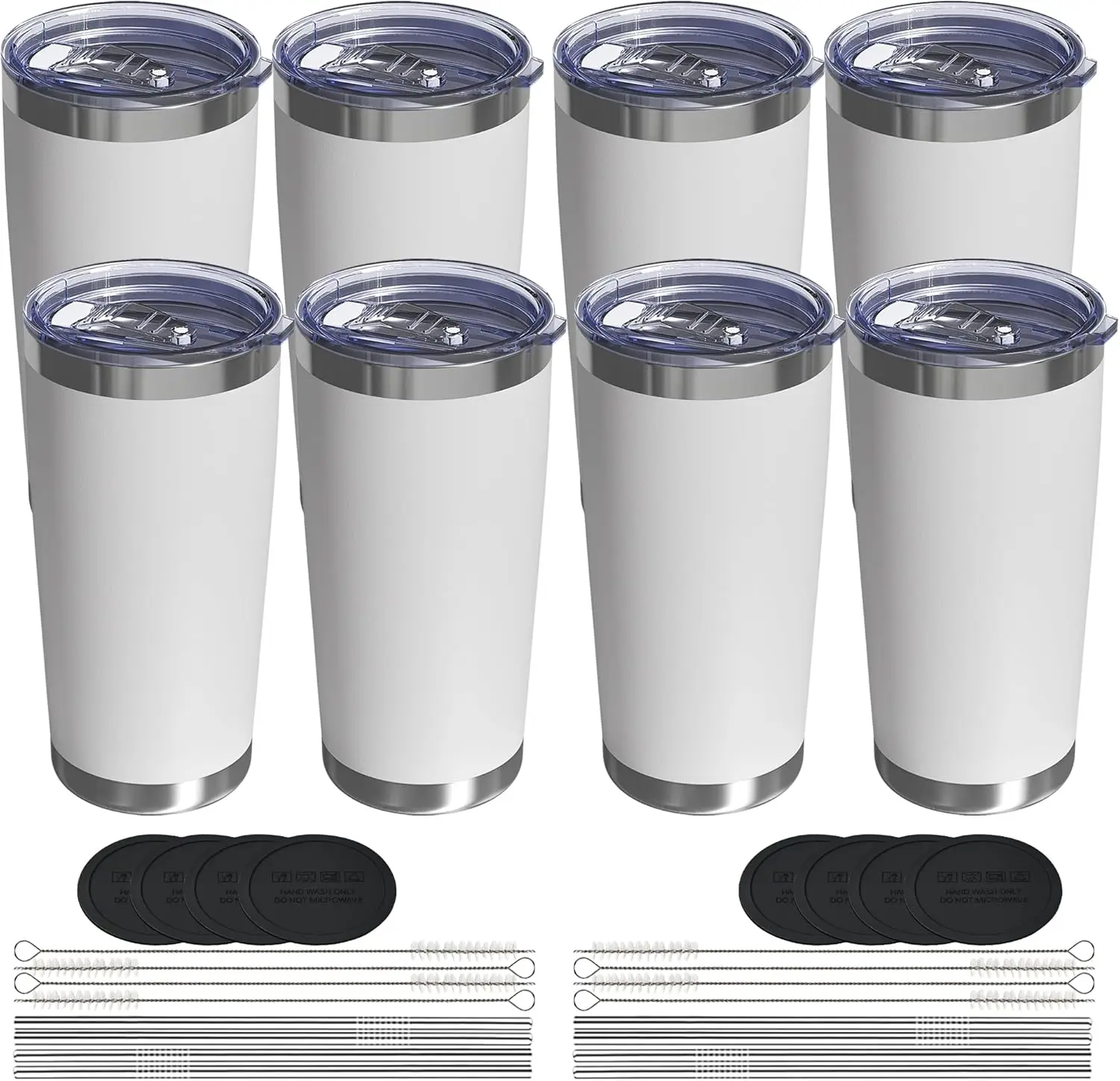 20oz Leakproof Travel Coffee Tumbler, 8-Pack Double Wall Vacuum Insulated Stainless Steel Mug with Lid & Straw for Hot/Iced Drinks, Matte White
20oz Leakproof Travel Coffee Tumbler, 8-Pack Double Wall Vacuum Insulated Stainless Steel Mug with Lid & Straw for Hot/Iced Drinks, Matte White