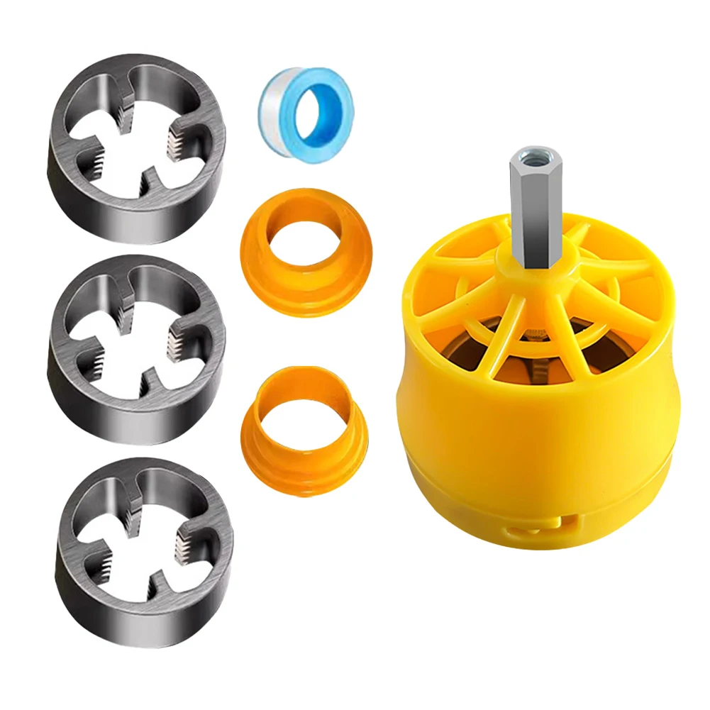 PVC Pipe Threader Kit With 1/2In 3/4 In 1 Inch Dies Plumbing Threading Machine Tool Electric Drill Modified Threading Device
PVC Pipe Threader Kit With 1/2In 3/4 In 1 Inch Dies Plumbing Threading Machine Tool Electric Drill Modified Threading Device