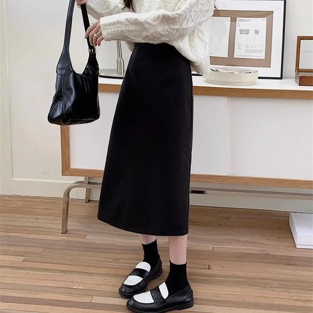 Women Midi Skirt Elegant Women's A-line Skirt with High Waist Retro Slit Detail Solid Color Midi Skirt for Autumn Winter
Women Midi Skirt Elegant Women's A-line Skirt with High Waist Retro Slit Detail Solid Color Midi Skirt for Autumn Winter