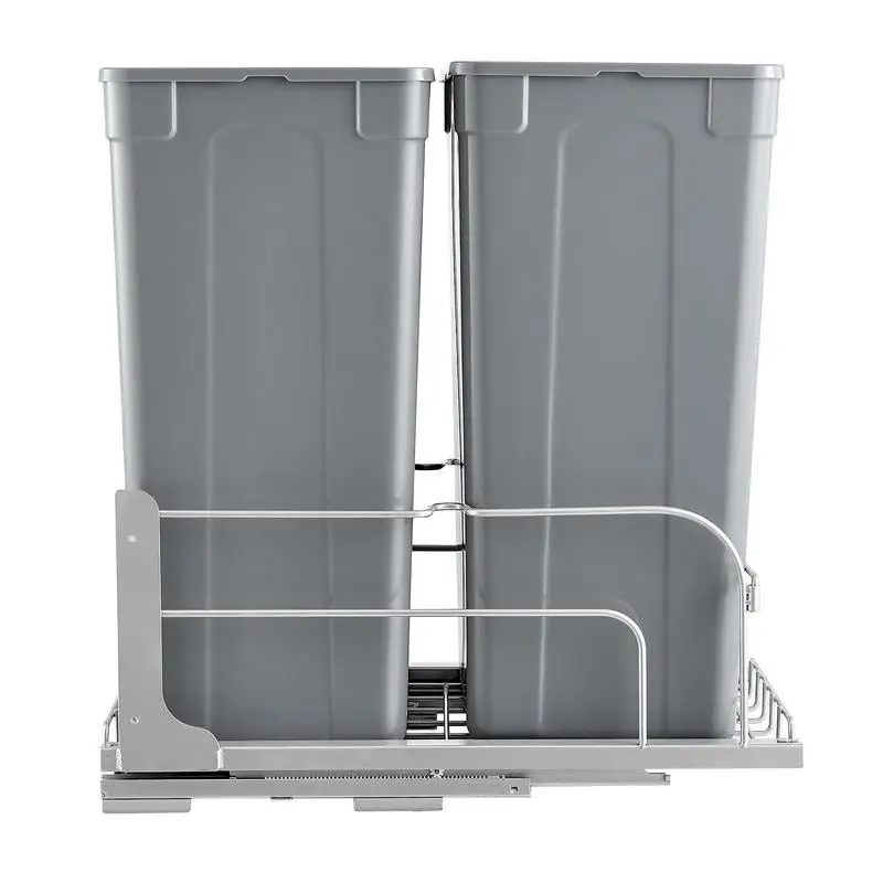 Double Retractable Refuse Bin 50 QT x2 For Kitchen Cabinet Sink Under Counter Heavy Duty Garbage Recycling Container Door Mounting Kit Soft Close Slide Mechanism Grey 21.8 x 15 x 19.2 Inch Professional Waste Management System
Double Retractable Refuse Bin 50 QT x2 For Kitchen Cabinet Sink Under Counter Heavy Duty Garbage Recycling Container Door Mounting Kit Soft Close Slide Mechanism Grey 21.8 x 15 x 19.2 Inch Professional Waste Management System