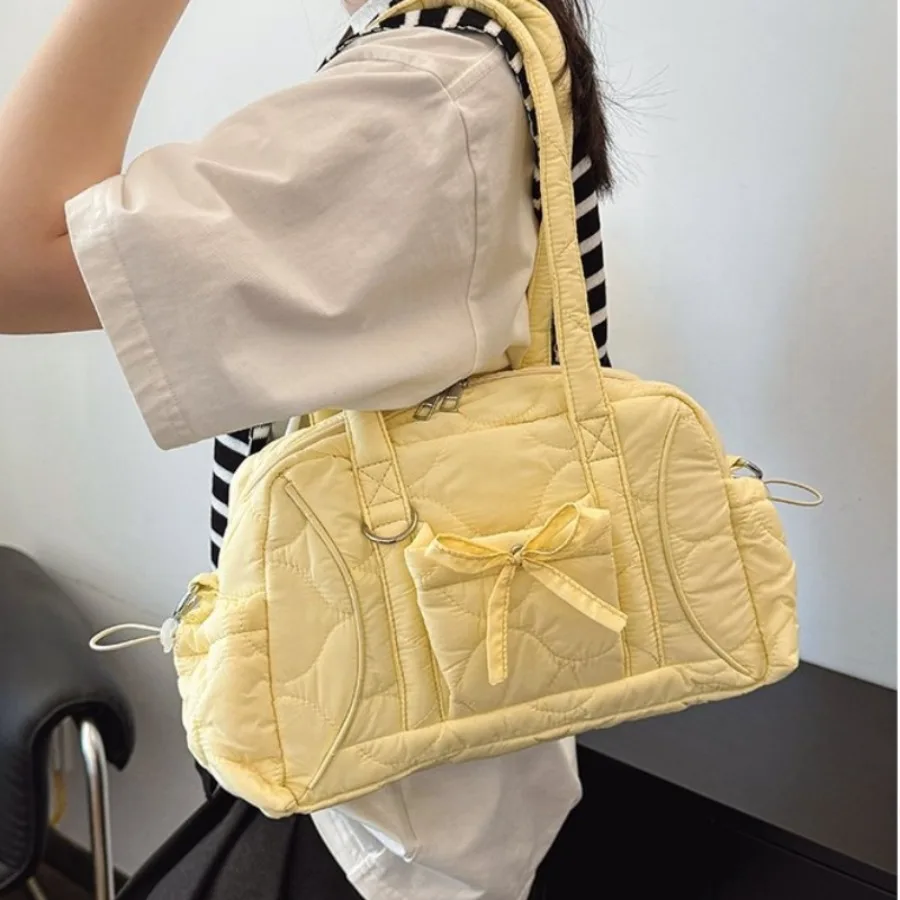 Модная корейская текстурированная сумка Boston Yankee, сумка для подмышек с бантом, большая вместительная повседневная сумка на плечо с узлом, женские сумки 
Модная корейская текстурированная сумка Boston Yankee, сумка для подмышек с бантом, большая вместительная повседневная сумка на плечо с узлом, женские сумки