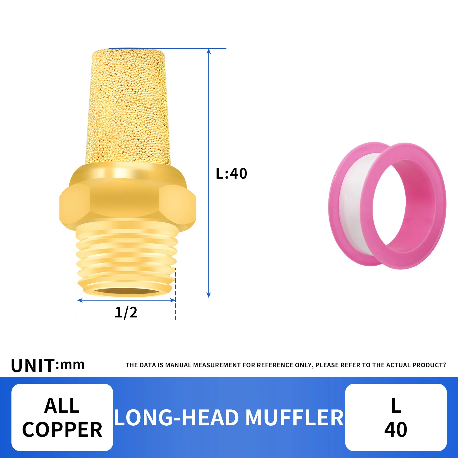 1/2"inch External thread Copper muffler solenoid valve noise reduction (Pack of 10)
1/2"inch External thread Copper muffler solenoid valve noise reduction (Pack of 10)