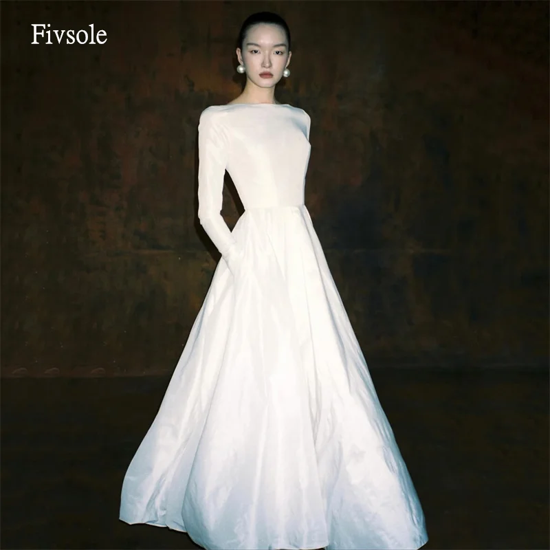 Fivsole Classic O Neck A Line Wedding Dress Long Sleeves Bride Gowns Floor Length Bride Dress vestidos de novia Customized
Fivsole Classic O Neck A Line Wedding Dress Long Sleeves Bride Gowns Floor Length Bride Dress vestidos de novia Customized