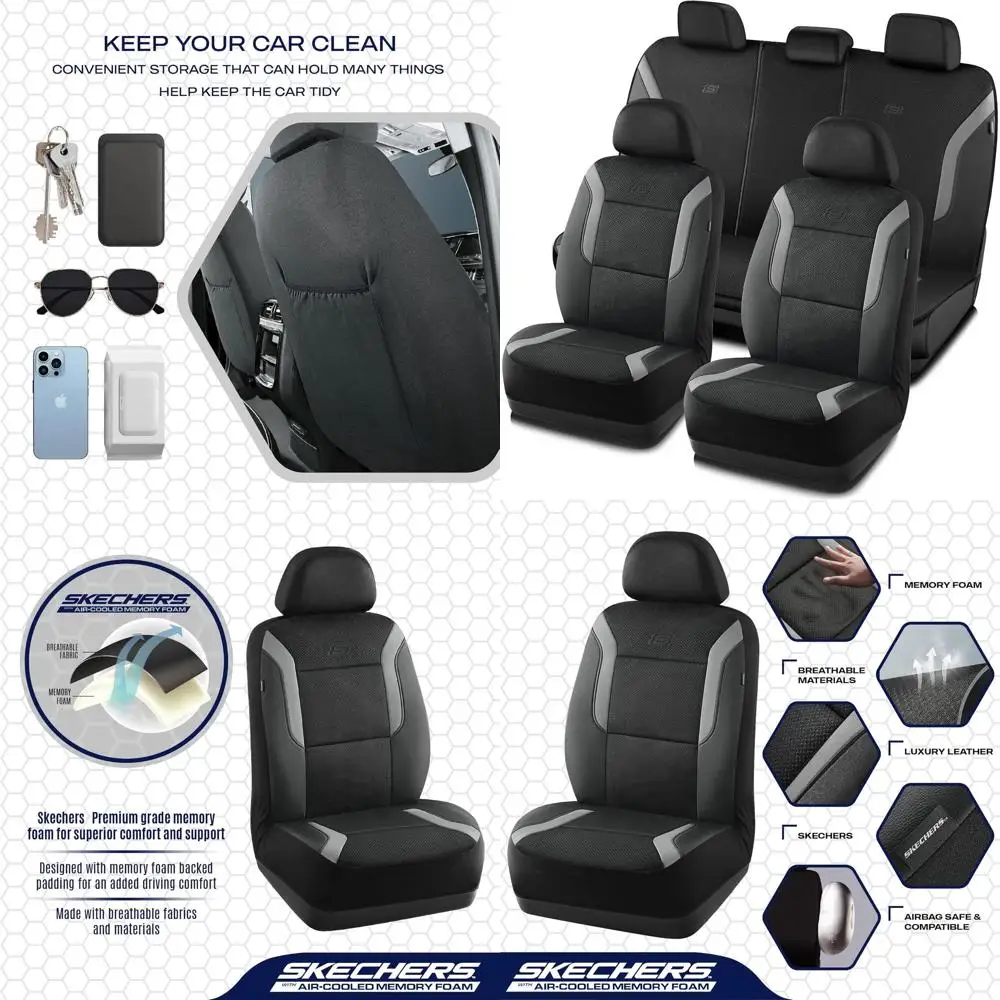 Grey Air-Cooled Memory Foam Seat Covers, Full Set for Cars, Vans, Trucks & SUVs, Airbag Compatible Comfort Protection
Grey Air-Cooled Memory Foam Seat Covers, Full Set for Cars, Vans, Trucks & SUVs, Airbag Compatible Comfort Protection