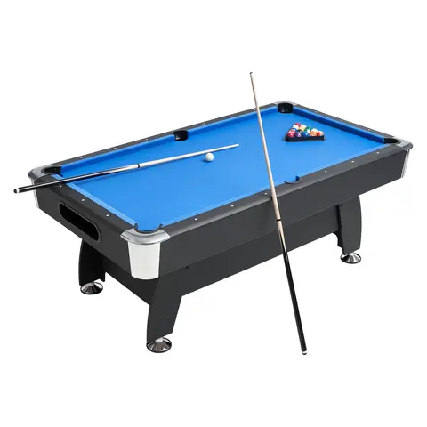VEVOR Pool Table Portable Adjustable Feet Stable Game Table Includes Ball Cue Rack Chalk and Brush Black with Cloth