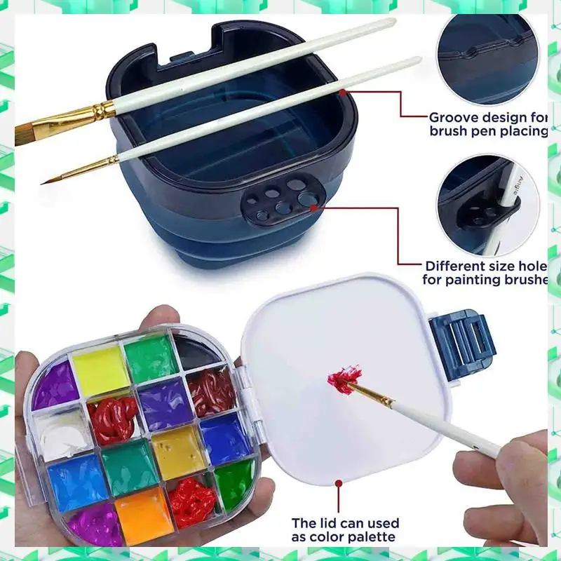 FIZP 1 Piece Airtight Paint Saver Storage Palette Box 16-Well Palette Box With Lid Blue
FIZP 1 Piece Airtight Paint Saver Storage Palette Box 16-Well Palette Box With Lid Blue
