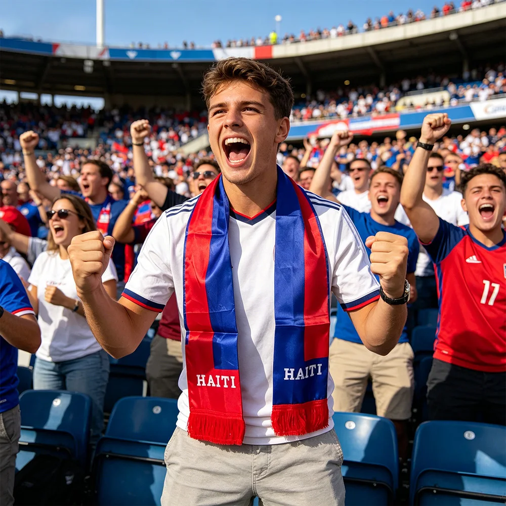 Football Fan Scarf Novel Scarves for Men/ Women with Tassels (Haiti) - Global Sports Fan Themed, Fashionable Gift
Football Fan Scarf Novel Scarves for Men/ Women with Tassels (Haiti) - Global Sports Fan Themed, Fashionable Gift