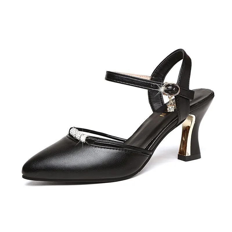 Fashionable Mommy Sandals Women's Spring Summer High Heel Pointed Toe Cover Head Single Strap Thick Heel Shoes for Women
Fashionable Mommy Sandals Women's Spring Summer High Heel Pointed Toe Cover Head Single Strap Thick Heel Shoes for Women