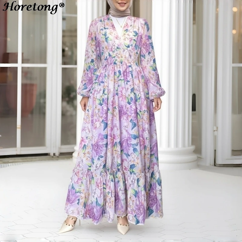 Women Floral Print Maxi Dress V Neck Lantern Sleeve Smocked Waist Tiered Ruffle Hem Long Sleeve Elegant Casual Party Long Dress
Women Floral Print Maxi Dress V Neck Lantern Sleeve Smocked Waist Tiered Ruffle Hem Long Sleeve Elegant Casual Party Long Dress