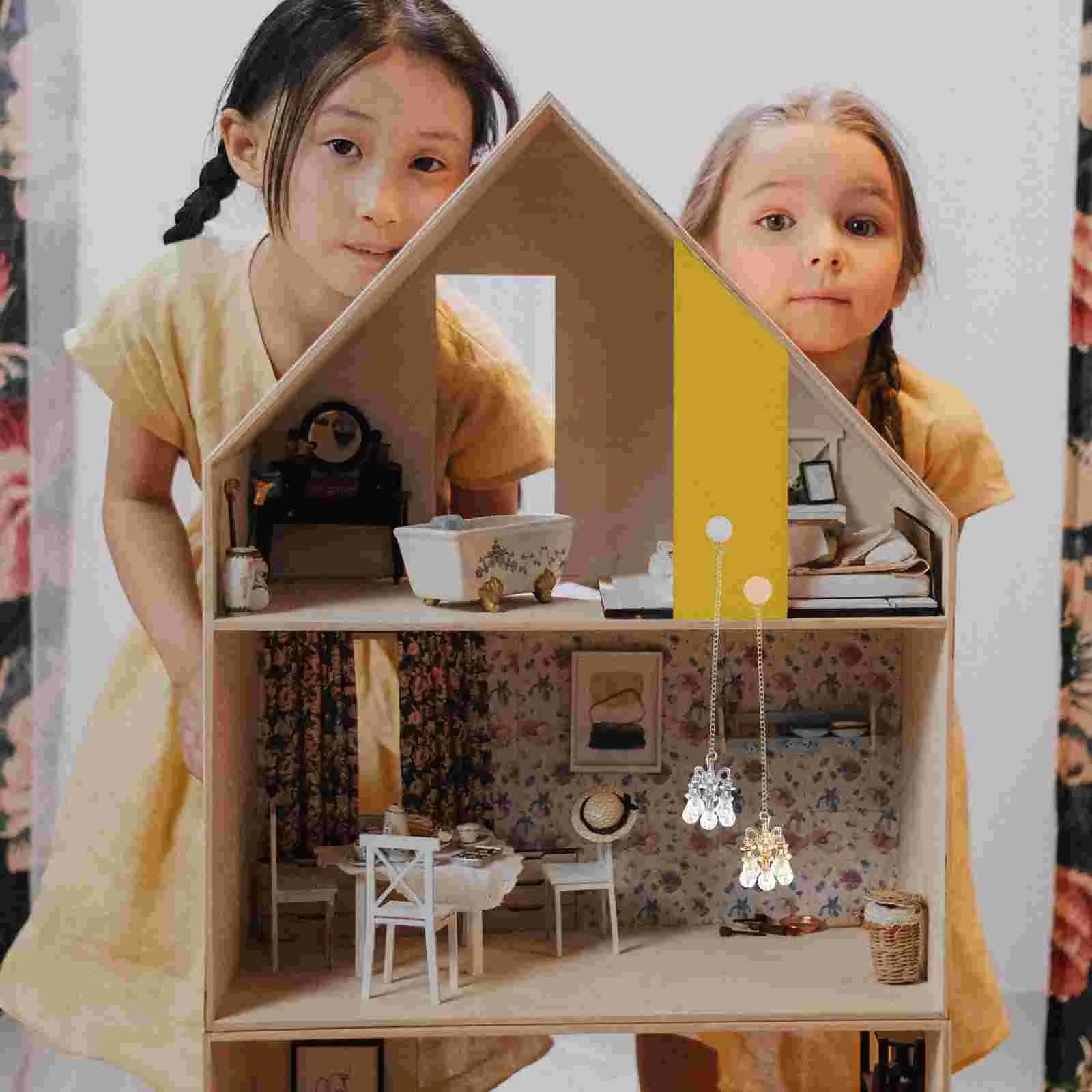 2 Pcs Pendant Lamp with Five Heads Miniature Chandelier Ceiling Model Toy Hanging Light Alloy House Decor
2 Pcs Pendant Lamp with Five Heads Miniature Chandelier Ceiling Model Toy Hanging Light Alloy House Decor