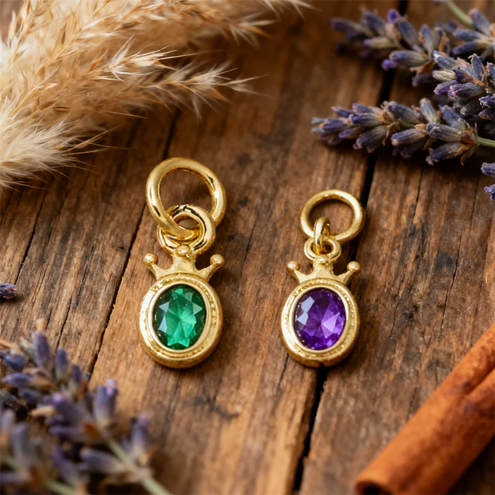 4Pcs Pendants Brass Shiny Gemstone Crown Shape Charms Oval Design DIY Jewelry for Necklace Bracelet Daily Adornment Craft Making
4Pcs Pendants Brass Shiny Gemstone Crown Shape Charms Oval Design DIY Jewelry for Necklace Bracelet Daily Adornment Craft Making