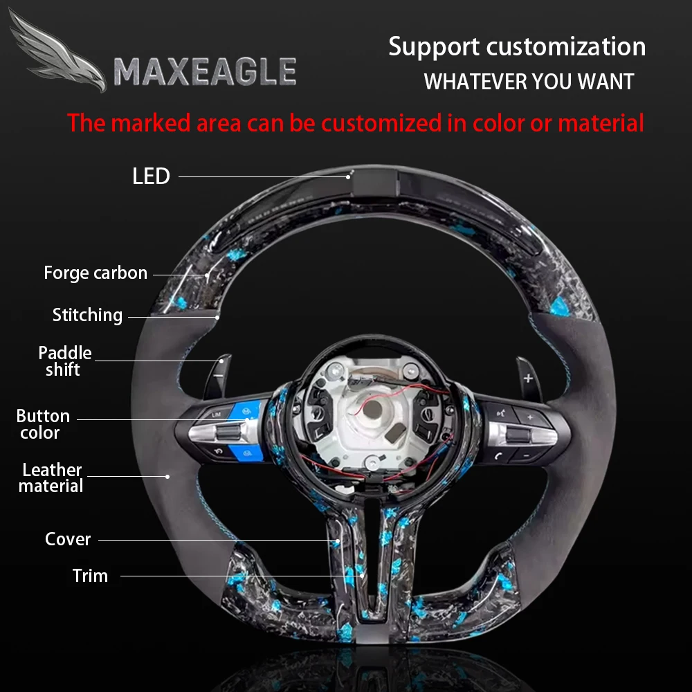 Руль MAXEAGLE для BMW, светодиодный руль из углеродного волокна для автомобилей X5 E70 X6 E71 F10 F30 F31 F32 F20 E92 M3
Руль MAXEAGLE для BMW, светодиодный руль из углеродного волокна для автомобилей X5 E70 X6 E71 F10 F30 F31 F32 F20 E92 M3
