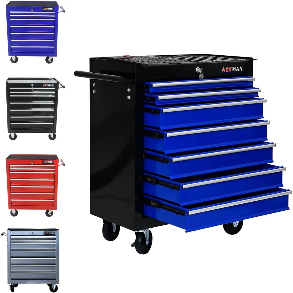 7-Drawer Rolling Tool Chest with Wheels, Locking System & Drawers, Heavy Duty Metal Storage Cabinet for Garage Workshop Mechanic
7-Drawer Rolling Tool Chest with Wheels, Locking System & Drawers, Heavy Duty Metal Storage Cabinet for Garage Workshop Mechanic