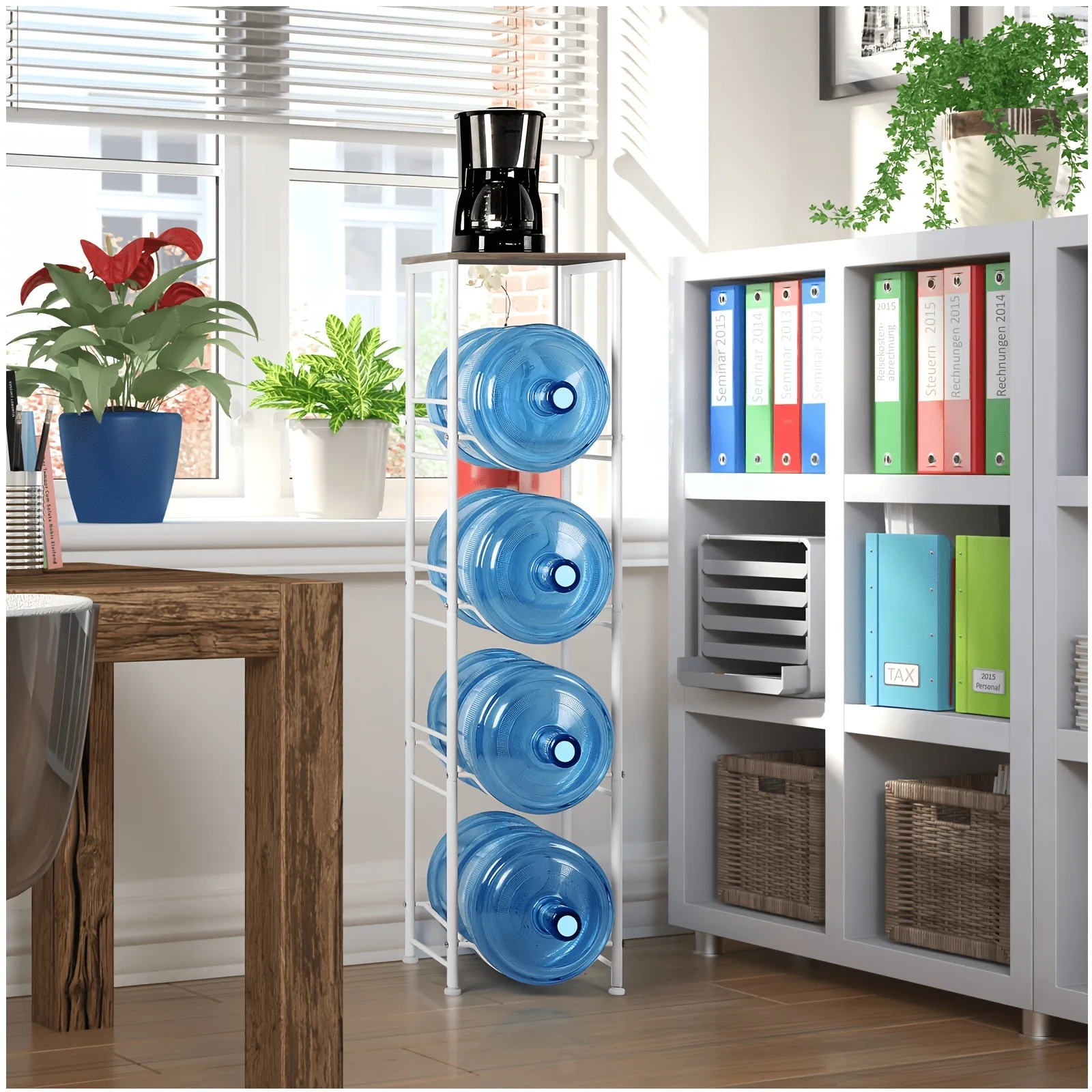 4-Tier Gallon Water Bottle Holder with Storage Shelves – Compact Jug Rack for Kitchen, Living Room & Office Use | Space-Saving Organizer for 3–5 Gallon Bottles | Sturdy Steel Frame with Non-Slip Base | Easy Assembly, No Tools Required | Modern Design in B
4-Tier Gallon Water Bottle Holder with Storage Shelves – Compact Jug Rack for Kitchen, Living Room & Office Use | Space-Saving Organizer for 3–5 Gallon Bottles | Sturdy Steel Frame with Non-Slip Base | Easy Assembly, No Tools Required | Modern Design in B