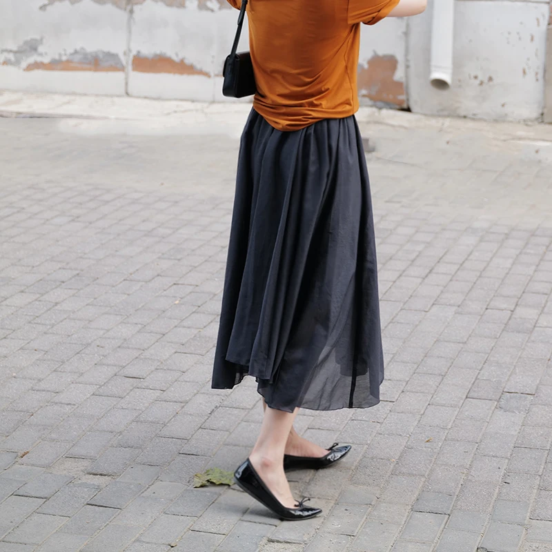 Summer Mid-Length A-Line Skirt Asymmetrical Hem Cloud Silk Lightweight Simple Design Commute Sle Pure Color Cotton Skirt
Summer Mid-Length A-Line Skirt Asymmetrical Hem Cloud Silk Lightweight Simple Design Commute Sle Pure Color Cotton Skirt