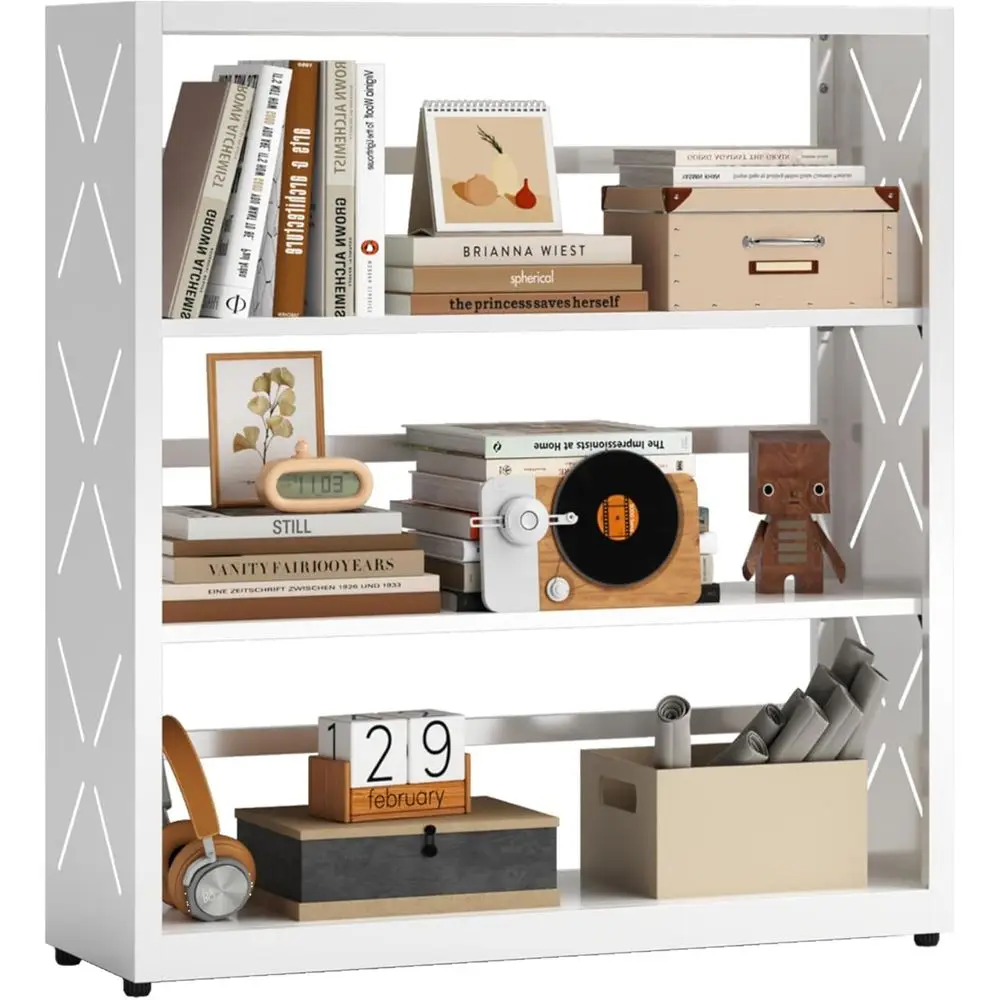 3-Tier Adjustable Metal Bookshelf, Open Shelving for Home Office, Living Room, CD Storage, White, 31 Wide
3-Tier Adjustable Metal Bookshelf, Open Shelving for Home Office, Living Room, CD Storage, White, 31 Wide