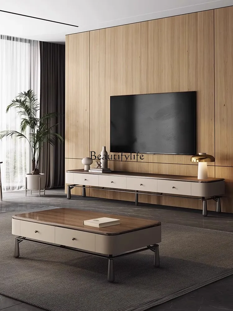 Italian solid wood light luxury coffee table living room household high-end small apartment modern simple storage floor cabinet
Italian solid wood light luxury coffee table living room household high-end small apartment modern simple storage floor cabinet