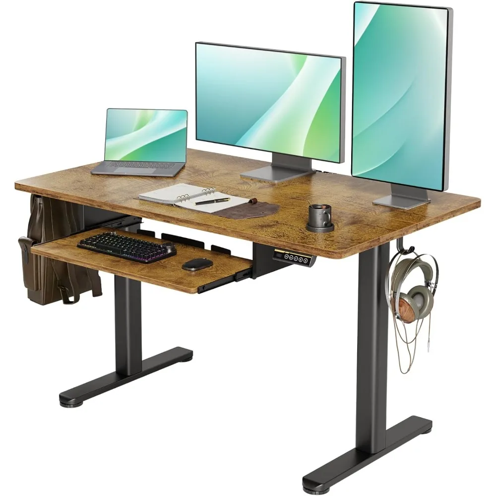 Standing Desk with Spacious Keyboard Tray, 48 Inch Height Adjustable Desk, Brown Stand Up Desk, Computer Office Desk
Standing Desk with Spacious Keyboard Tray, 48 Inch Height Adjustable Desk, Brown Stand Up Desk, Computer Office Desk