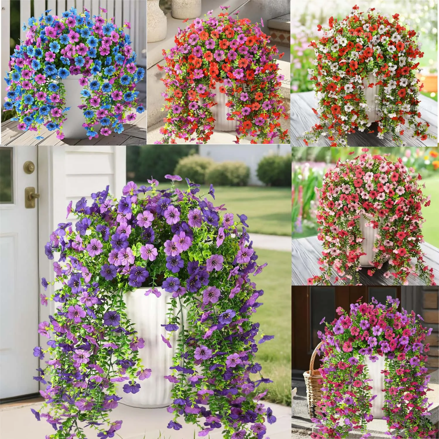 2pcs UV Resistant Mixed Color Hanging Faux Flowers Plants Realistic Silk-Like Spring Summer Outdoor Decor for Home Patio Garden
2pcs UV Resistant Mixed Color Hanging Faux Flowers Plants Realistic Silk-Like Spring Summer Outdoor Decor for Home Patio Garden