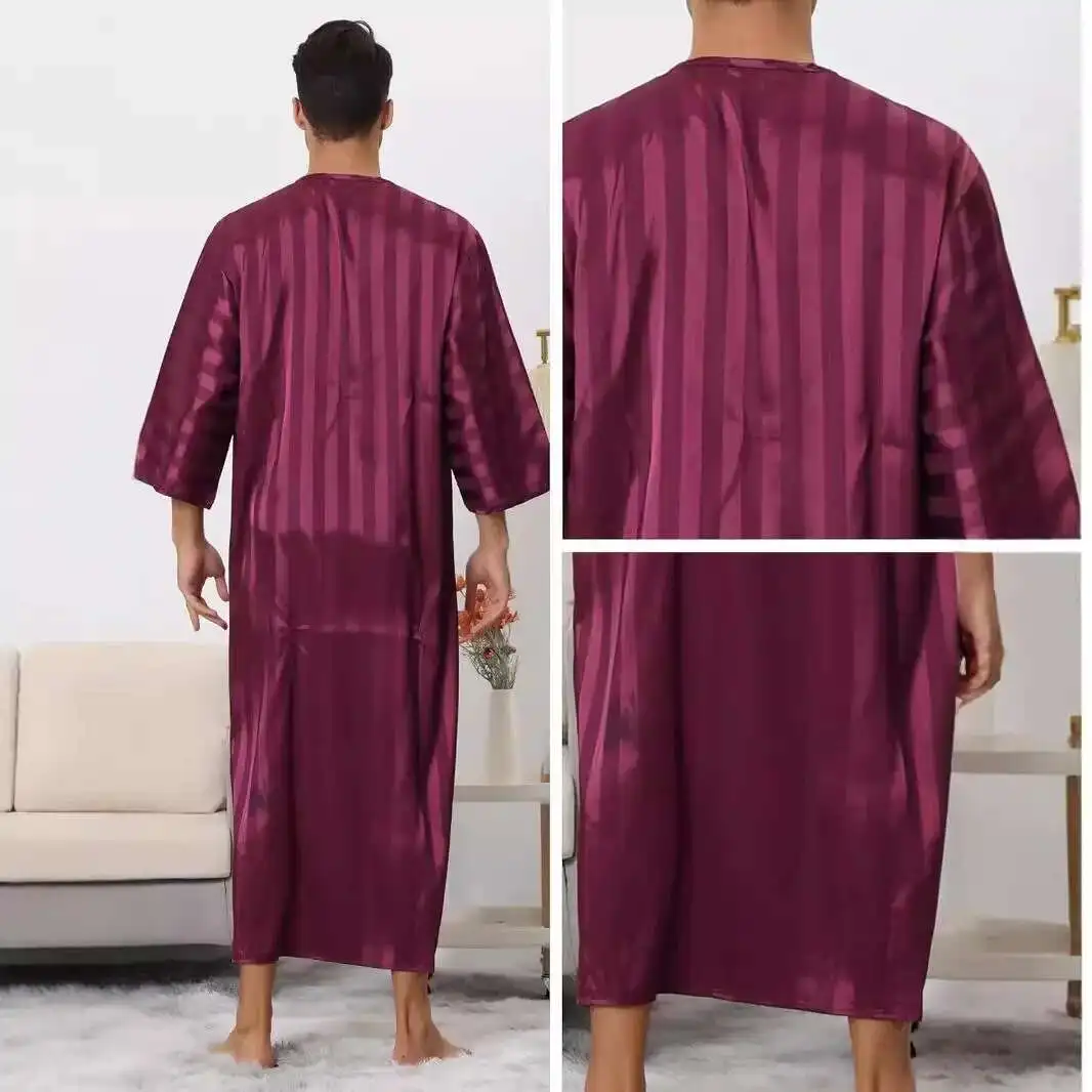 2024 New Moroccan Dubai Clothing Striped Robe with Embroidered Saudi Arabia on Middle Sleeve
2024 New Moroccan Dubai Clothing Striped Robe with Embroidered Saudi Arabia on Middle Sleeve