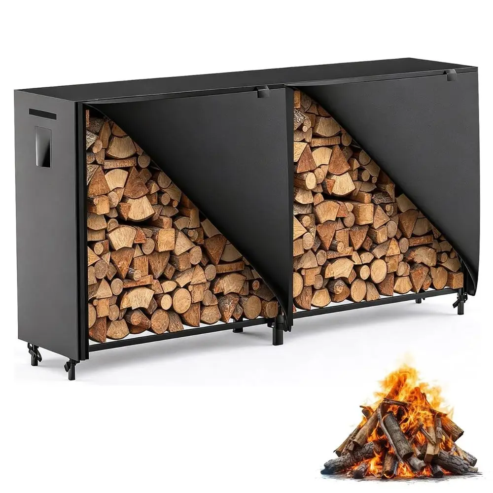 Firewood Rack Outdoor with Cover, Heavy Duty Square Metal Wood Storage Log Holder Stacker, Indoor Outdoor Use
Firewood Rack Outdoor with Cover, Heavy Duty Square Metal Wood Storage Log Holder Stacker, Indoor Outdoor Use