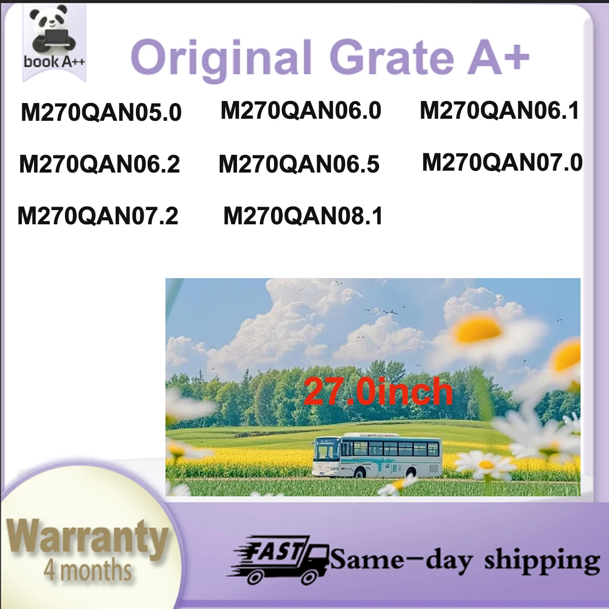 Original New A+27"IPS LCD Screen M270QAN05.0 M270QAN06.0 M270QAN06.1 M270QAN06.2 M270QAN06.5 M270QAN07.0 M270QAN07.2 M270QAN08.1
Original New A+27"IPS LCD Screen M270QAN05.0 M270QAN06.0 M270QAN06.1 M270QAN06.2 M270QAN06.5 M270QAN07.0 M270QAN07.2 M270QAN08.1