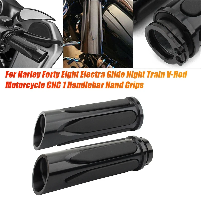 Black CNC 1Inch Handlebar Hand Grips For Forty Eight Electra Glide Night Train V-Rod Motorcycle Handle Cover-T61C
Black CNC 1Inch Handlebar Hand Grips For Forty Eight Electra Glide Night Train V-Rod Motorcycle Handle Cover-T61C
