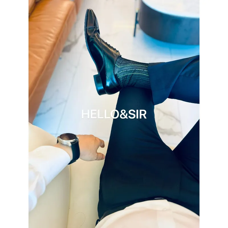 Men's Vintage Nylon Stockings Brand Translucent Stripes Blue Black Jacquard Business Formal Wear Silk Socks Man Mid-calf Socks
Men's Vintage Nylon Stockings Brand Translucent Stripes Blue Black Jacquard Business Formal Wear Silk Socks Man Mid-calf Socks