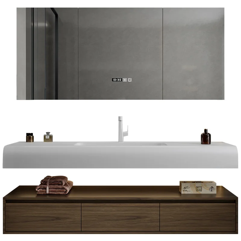 Простой современный шкаф для умывальника в стиле отеля цвета ореха
Простой современный шкаф для умывальника в стиле отеля цвета ореха