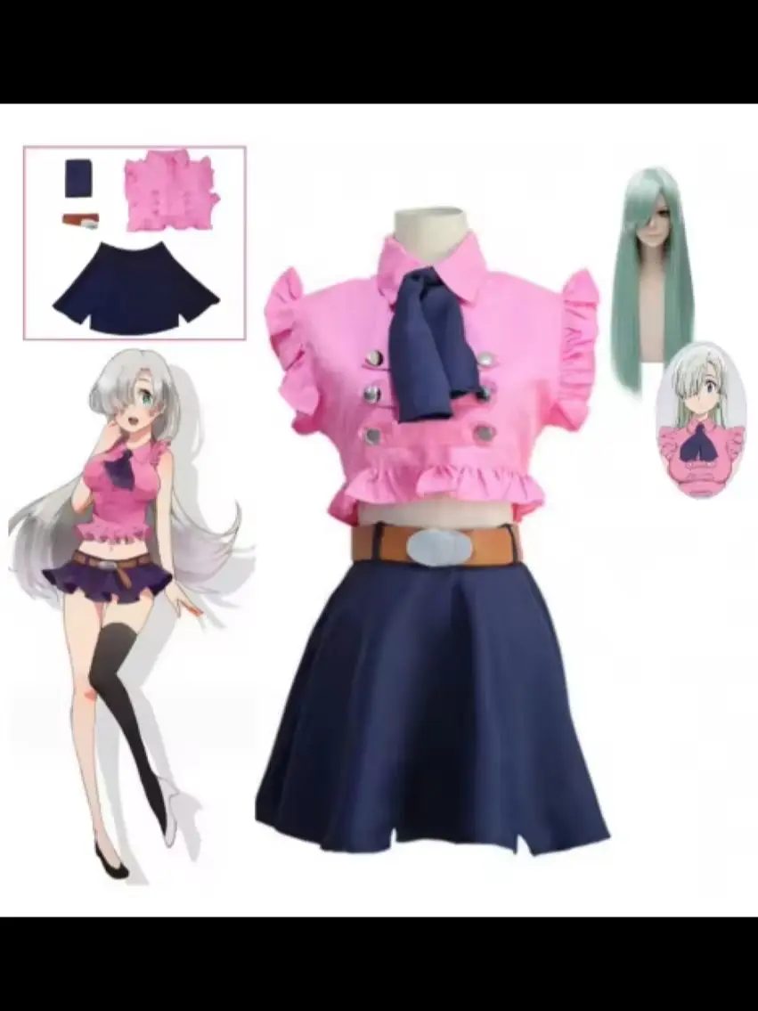 Anime "Seven Deadly Sins" Elizabeth Leonis cosplay summer dress girl pink dress uniform dress Halloween party dress women's styl
Anime "Seven Deadly Sins" Elizabeth Leonis cosplay summer dress girl pink dress uniform dress Halloween party dress women's styl