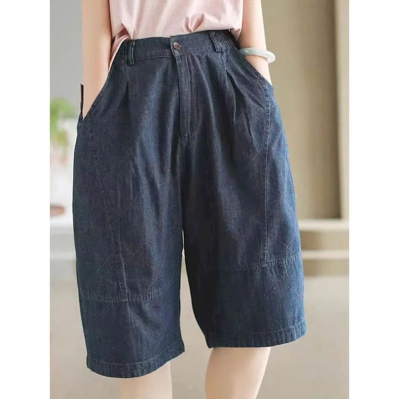 Denim Shorts Women 2026 Summer Wear Vintage Literary Elastic Waist Jeans Harem Five-point Pants Casual Loose Women Clothing
Denim Shorts Women 2026 Summer Wear Vintage Literary Elastic Waist Jeans Harem Five-point Pants Casual Loose Women Clothing
