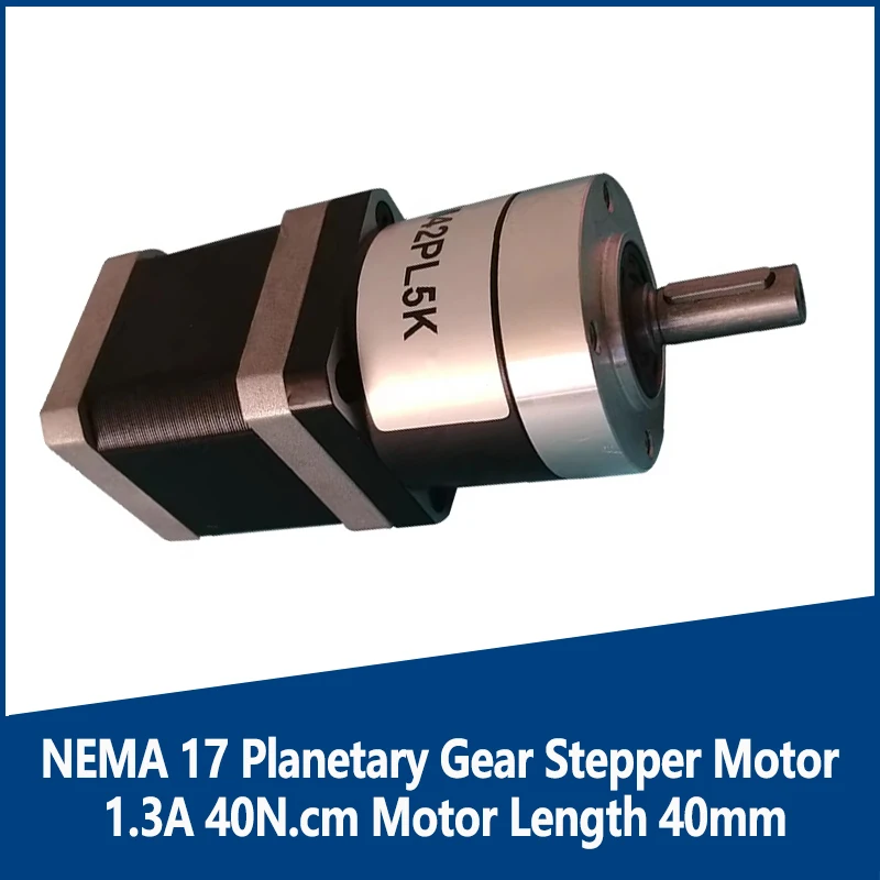 NEMA 17 Planetary Gear Stepper Motor 1.3A 40N.cm Ratio15:1 20:1 25:1 30:1 50:1 100:1 Motor Length 40mm
NEMA 17 Planetary Gear Stepper Motor 1.3A 40N.cm Ratio15:1 20:1 25:1 30:1 50:1 100:1 Motor Length 40mm