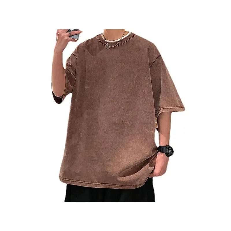 Summer new men's round neck short -sleeved T -shirt loose and t -shirt young top casual set of water washing old retro
Summer new men's round neck short -sleeved T -shirt loose and t -shirt young top casual set of water washing old retro