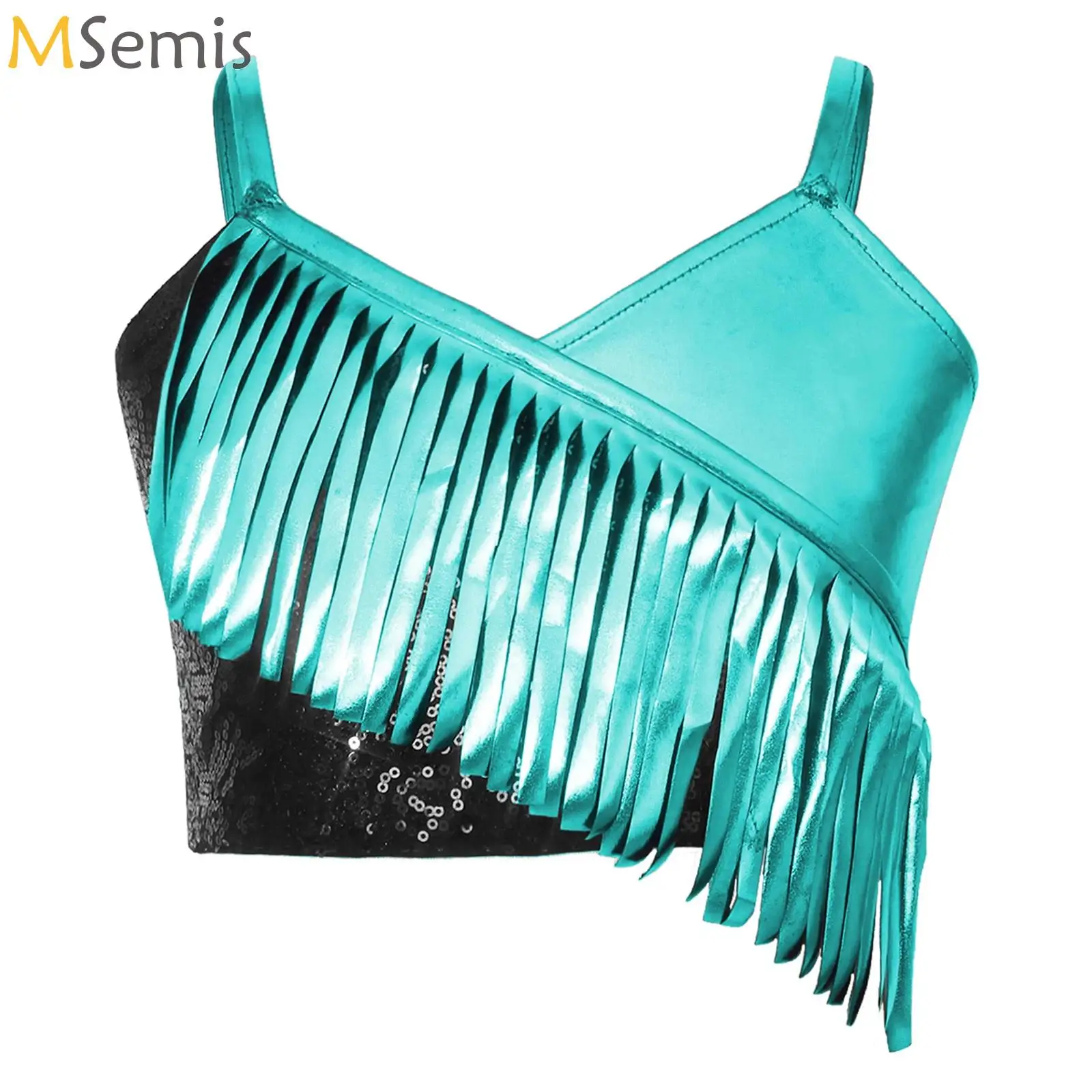 Kids Girls Latin Jazz Dance Crop Top Camisole Costume Metallic Tassels Disco Party Ballroom Tango Samba Modern Stage Dancewear
Kids Girls Latin Jazz Dance Crop Top Camisole Costume Metallic Tassels Disco Party Ballroom Tango Samba Modern Stage Dancewear