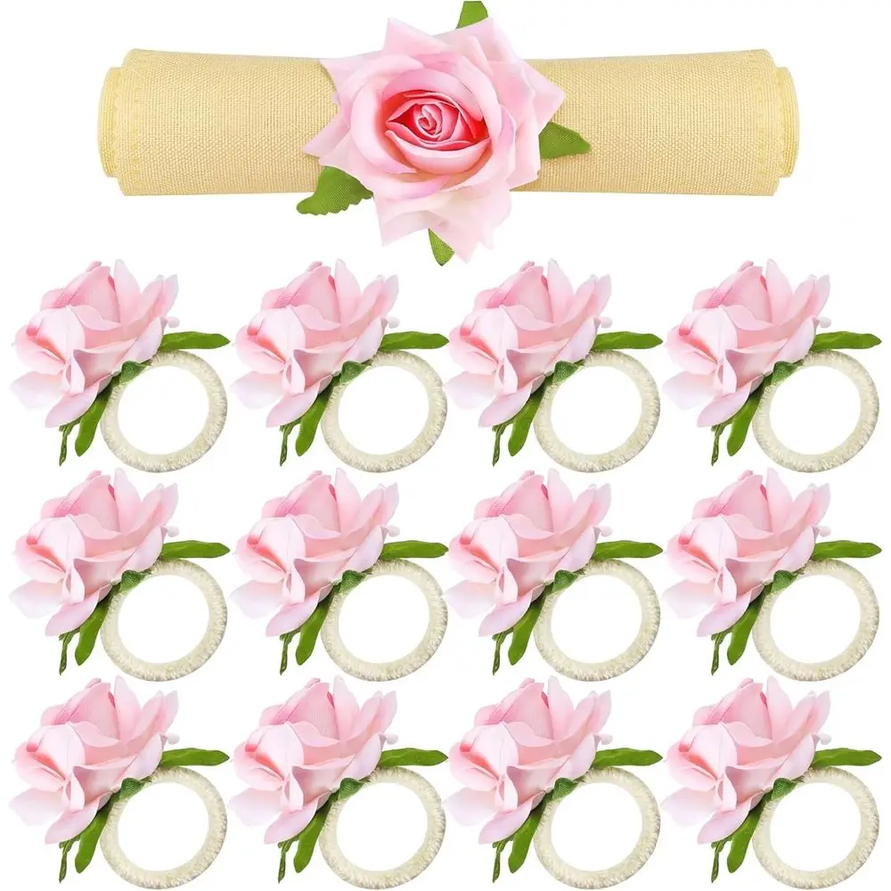 12 Pcs Pink Floral Napkin Rings Summer Handcrafted Napkin Rings Rose Peony Holder Table Decoration Wedding Banquet Birthday Part
12 Pcs Pink Floral Napkin Rings Summer Handcrafted Napkin Rings Rose Peony Holder Table Decoration Wedding Banquet Birthday Part