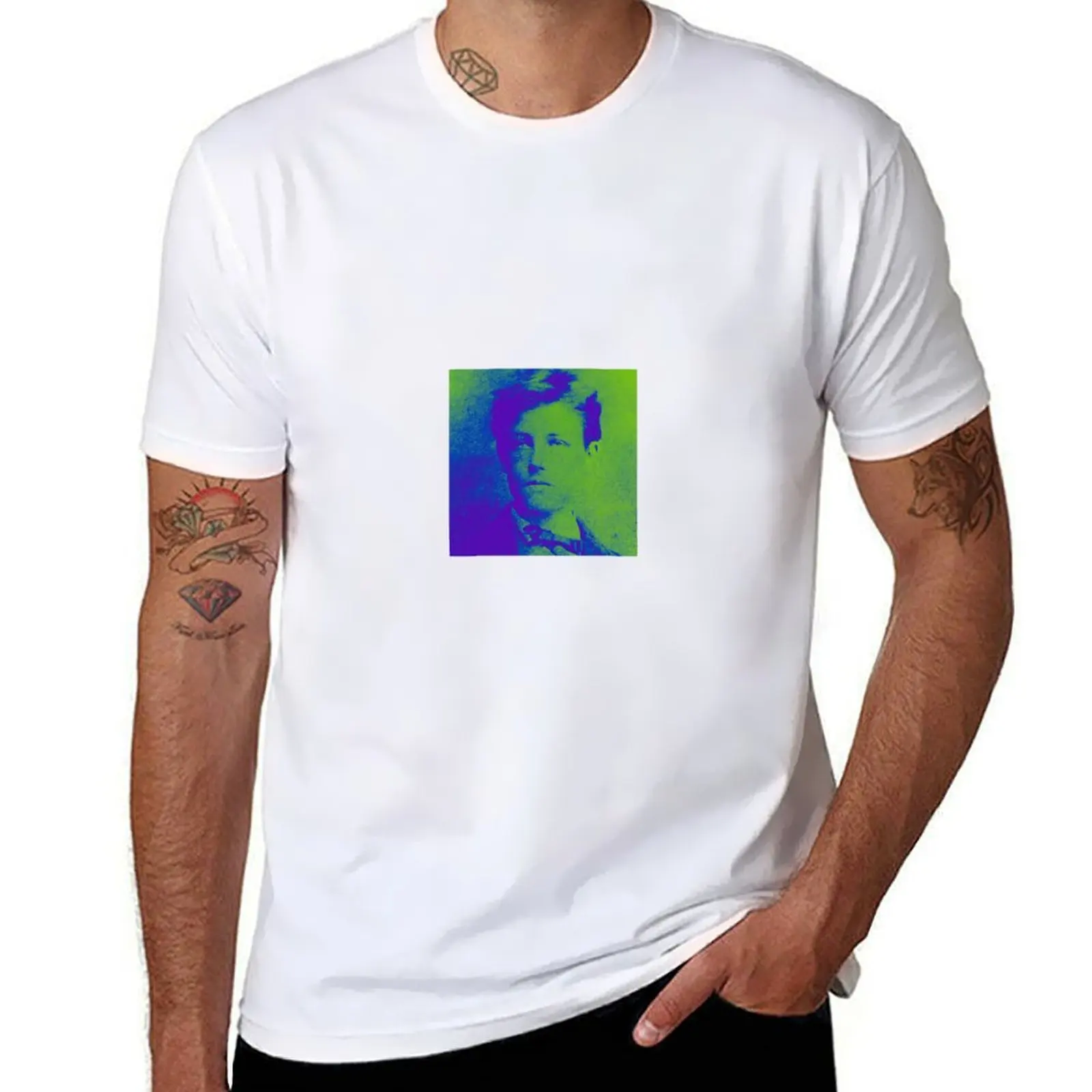 Rimbaud Blue Green T-Shirt cotton t shirts high quality t shirts for man graphic tees T-Shirt
Rimbaud Blue Green T-Shirt cotton t shirts high quality t shirts for man graphic tees T-Shirt