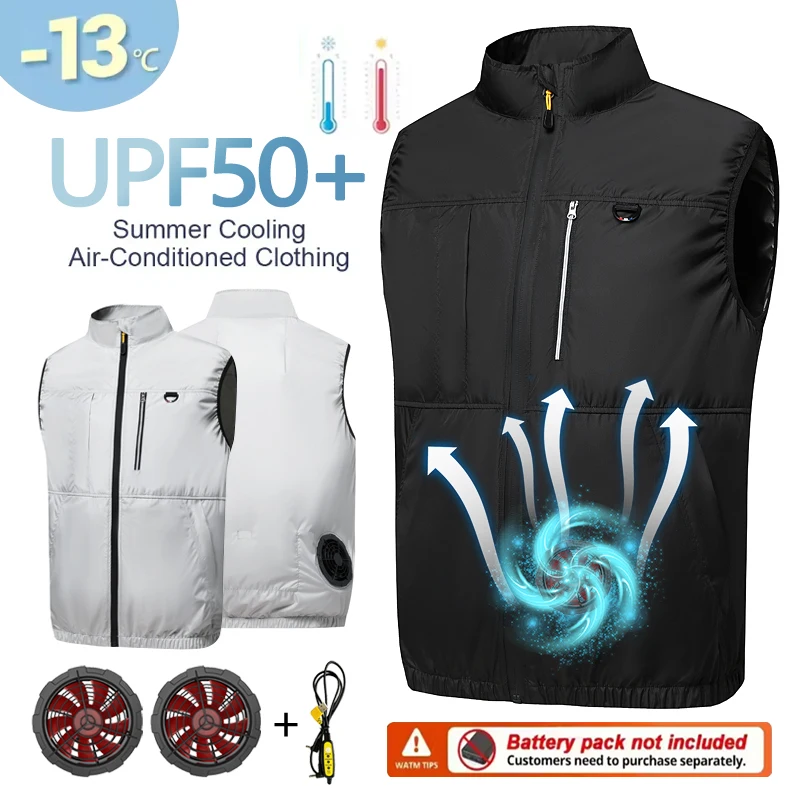 Summer Unisex Heatstroke Prevention Cooling Fan Vest, Stand Collar Fan Jacket, Workwear for Outdoor Duty, Road Administration an
Summer Unisex Heatstroke Prevention Cooling Fan Vest, Stand Collar Fan Jacket, Workwear for Outdoor Duty, Road Administration an