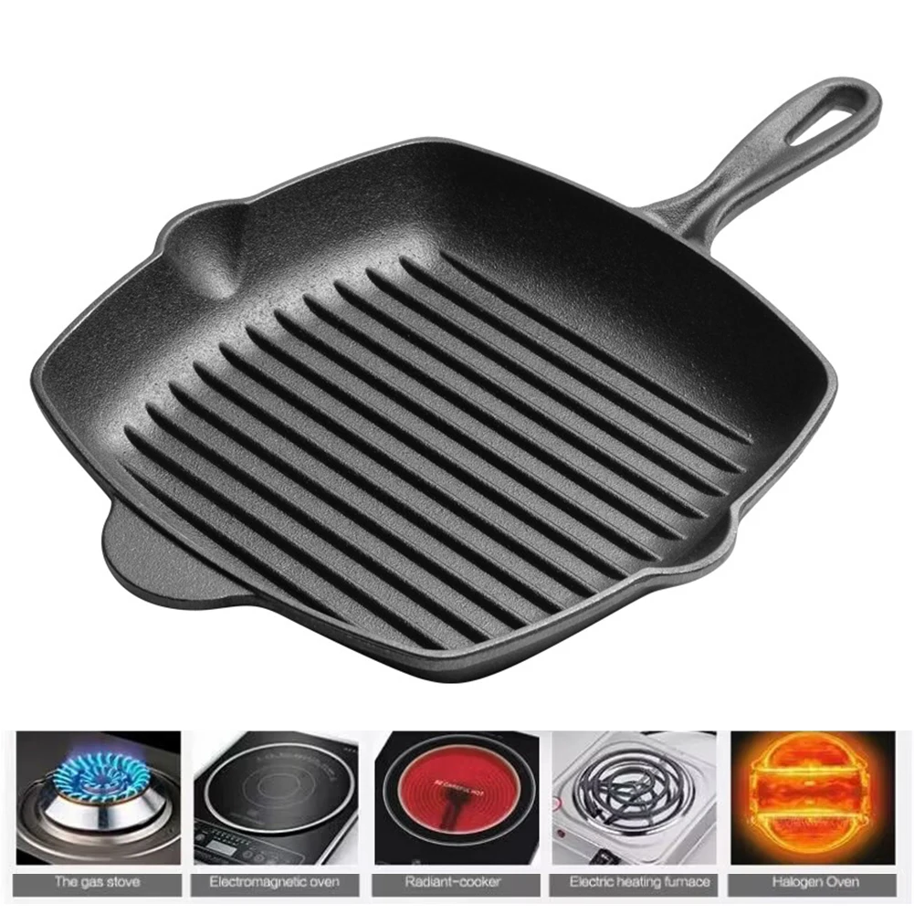 Frying Steak Pan Non-Coated Stripes Grill Pan Nonstick Thick-Bottomed Steak Skillet for Steak Grilled Fish Vegetables
Frying Steak Pan Non-Coated Stripes Grill Pan Nonstick Thick-Bottomed Steak Skillet for Steak Grilled Fish Vegetables