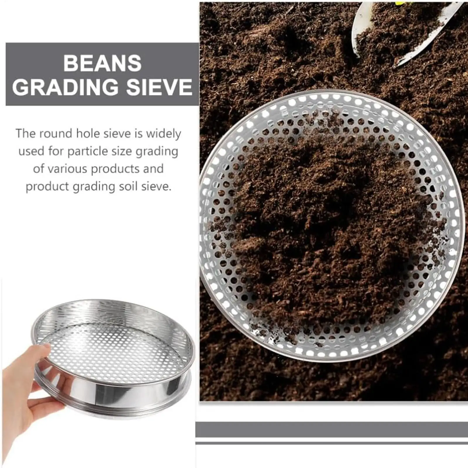 Dirt Sifter Round Hole Mesh Sieve Tools Stainless Steel Gravel Sifter For Home Kitchen Beach Yard Lawn School Farm Nursery
Dirt Sifter Round Hole Mesh Sieve Tools Stainless Steel Gravel Sifter For Home Kitchen Beach Yard Lawn School Farm Nursery