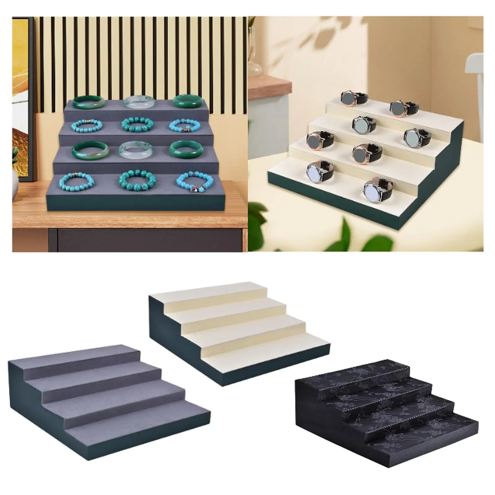 Jewelry Display Stand 4 Tier Multipurpose Display Rack Display Riser for Bangle Watch Dolls Collection Figures Makeup Countertop
Jewelry Display Stand 4 Tier Multipurpose Display Rack Display Riser for Bangle Watch Dolls Collection Figures Makeup Countertop