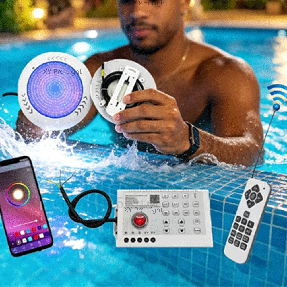 RGB LED Swimming Pool Light 18W AC85-265V DC12V Bluetooth APP Remote Control Outdoor Underwater Lamp Pond Piscina Luz Spotlight
RGB LED Swimming Pool Light 18W AC85-265V DC12V Bluetooth APP Remote Control Outdoor Underwater Lamp Pond Piscina Luz Spotlight