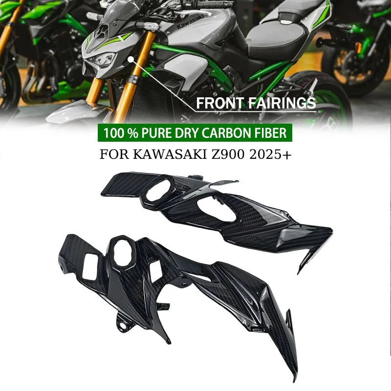 For Kawasaki Z900 2025 Z-900 Z 900 100% pure carbon fiber dry carbon motorcycle accessory Headlight Side Panels Fairing Kit 
For Kawasaki Z900 2025 Z-900 Z 900 100% pure carbon fiber dry carbon motorcycle accessory Headlight Side Panels Fairing Kit