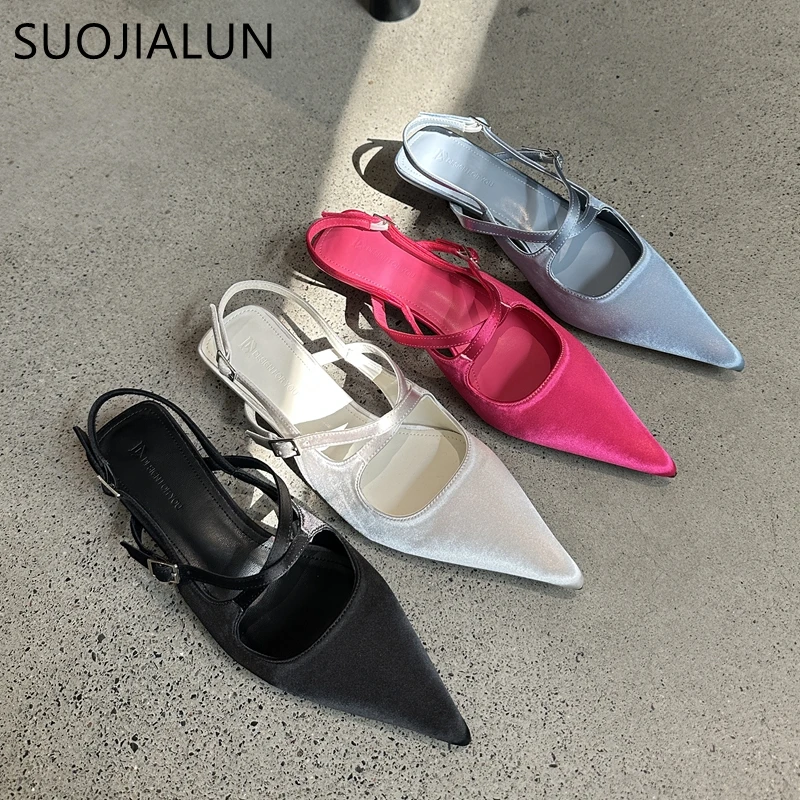SUOJIALUN Spring New Brand Women Sandal Shoes Fashion Pointed Toe Ankle Strap Ladies Elegant Slingback Shoes Thin Low Heel Pumps
SUOJIALUN Spring New Brand Women Sandal Shoes Fashion Pointed Toe Ankle Strap Ladies Elegant Slingback Shoes Thin Low Heel Pumps