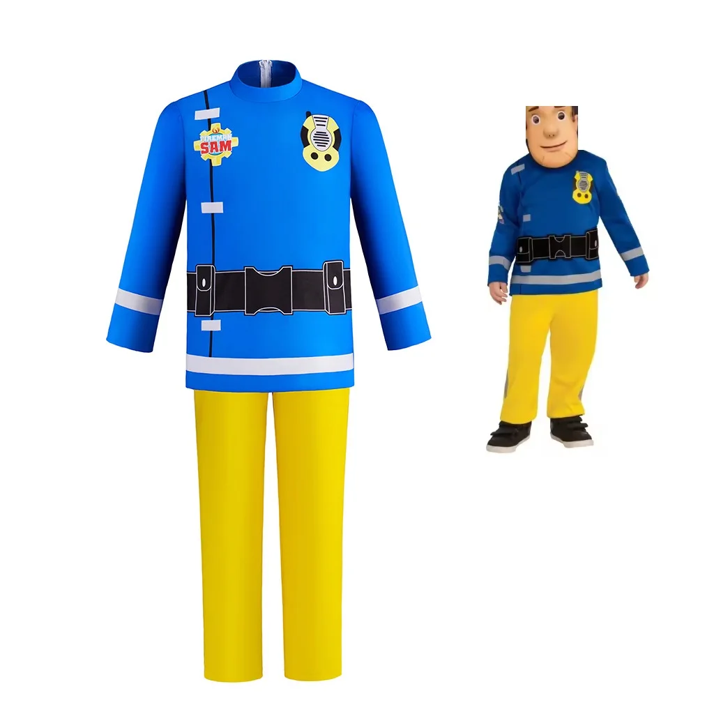 Fireman Sam Rescue Firefighter Anime Cosplay Costume Blue Uniform Yellow Pants Halloween Carnival Cosplay Fireman Sam Outfits
Fireman Sam Rescue Firefighter Anime Cosplay Costume Blue Uniform Yellow Pants Halloween Carnival Cosplay Fireman Sam Outfits