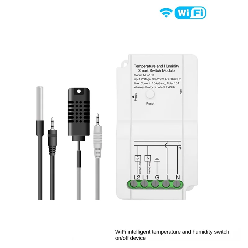 Wifi Tuya Smart Home Switch Smart Temperature And Humidity Sensor APP Timing Switch Remote Control Module Probe Switch Durable
Wifi Tuya Smart Home Switch Smart Temperature And Humidity Sensor APP Timing Switch Remote Control Module Probe Switch Durable