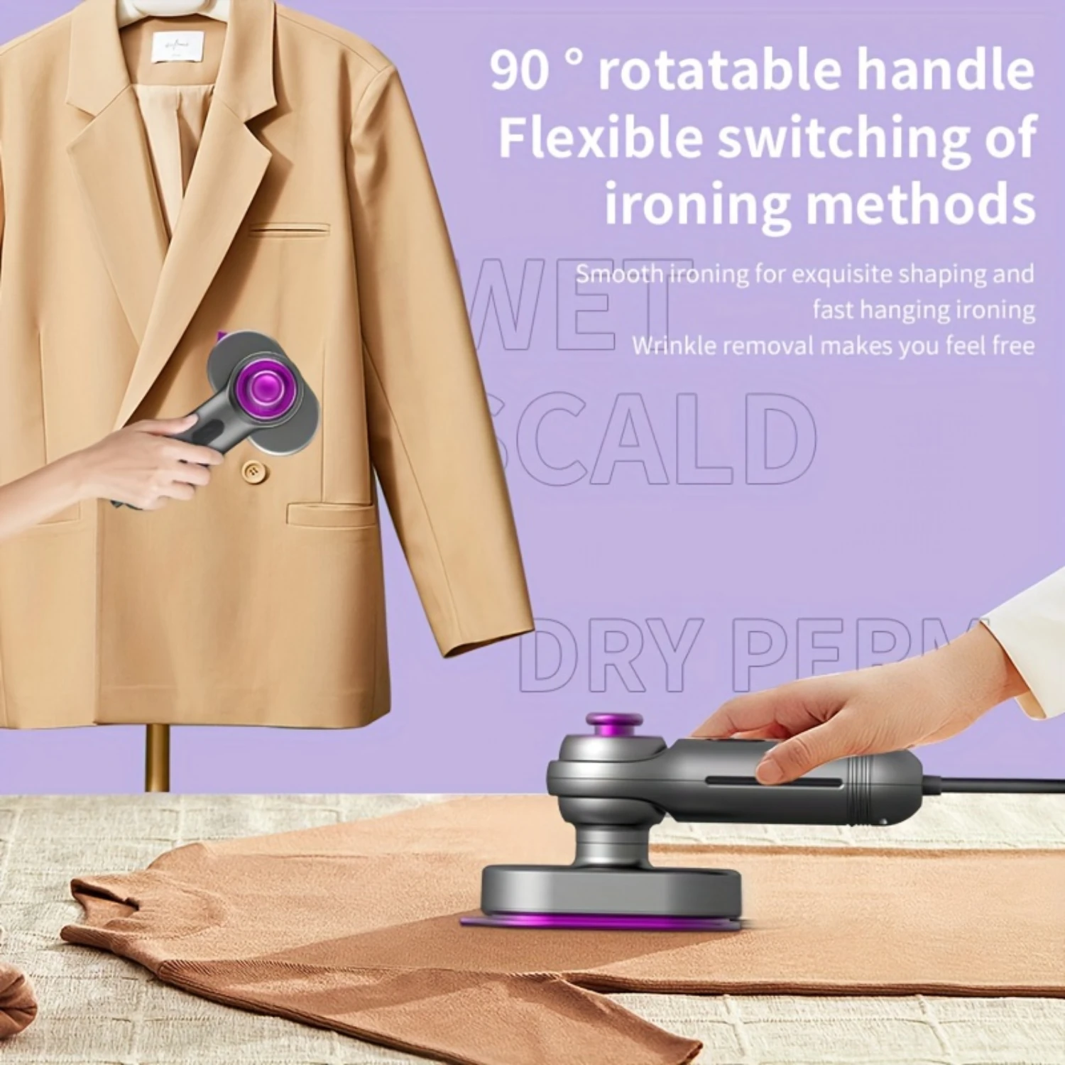 Powerful Handheld Steam Iron - Dual Tool Accessory - , Office, Travel - Removes Wrinkles with Penetrating Steam
Powerful Handheld Steam Iron - Dual Tool Accessory - , Office, Travel - Removes Wrinkles with Penetrating Steam